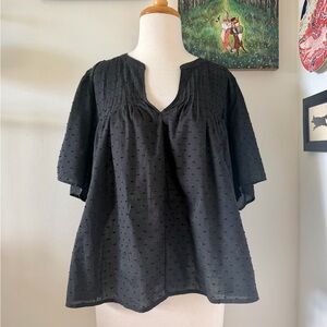 Old Navy Black Textured Blouse